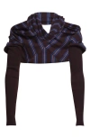 Dries Van Noten Tiba Asymmetric Merino Wool Shrug In Blue