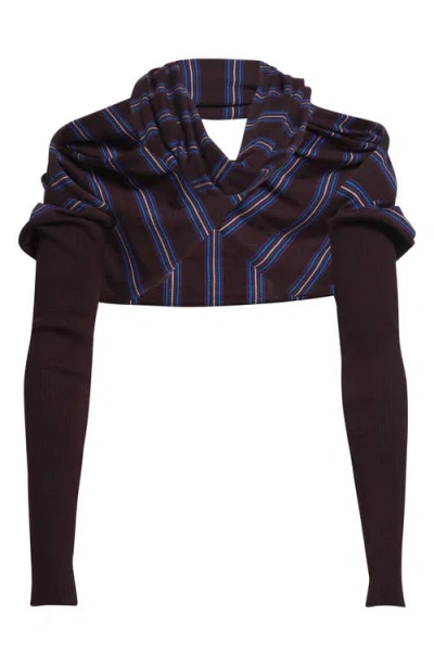Dries Van Noten Tiba Asymmetric Merino Wool Shrug In Blue