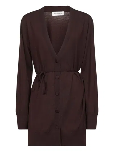 DRIES VAN NOTEN DRIES VAN NOTEN TIBATI LONG CARDIGAN WITH THIN BELT