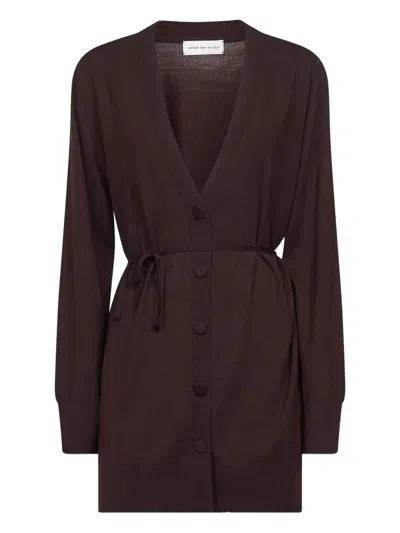 DRIES VAN NOTEN DRIES VAN NOTEN TIBATI LONG CARDIGAN WITH THIN BELT CLOTHING