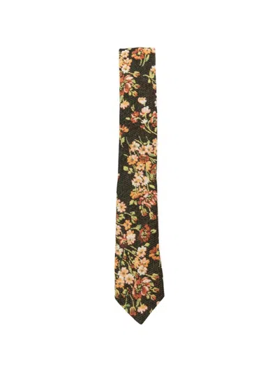 Dries Van Noten Tie Brown In Multi