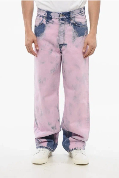 Dries Van Noten Tie Dye Cotton Pine Denims 25cm In Pink