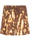 Dries Van Noten Tie-dye Shorts In Brown