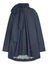 Dries Van Noten Jeansbluse Mit Schleifenkragen In Blue