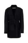 Dries Van Noten Wool Blend Double-breasted Coat In Blue