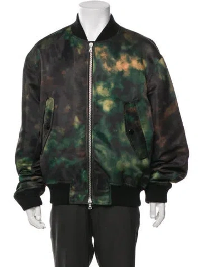 Pre-owned Dries Van Noten Tie-dye Print Bomber Jacket W/ Tags In Green