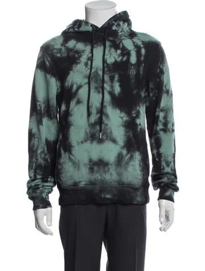 Pre-owned Dries Van Noten Tie-dye Print Crew Neck Hoodie In Blue