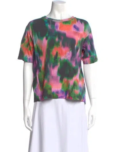 Pre-owned Dries Van Noten Tie-dye Print Crew Neck T-shirt In Green