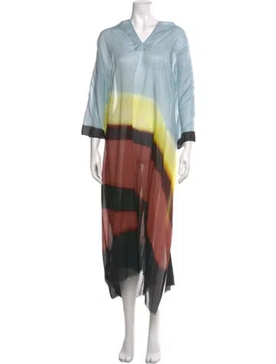 Pre-owned Dries Van Noten Tie-dye Print Long Dress