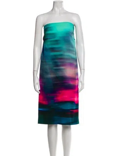 Pre-owned Dries Van Noten Tie-dye Print Mini Dress In Blue