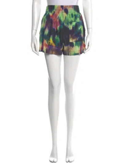 Pre-owned Dries Van Noten Tie-dye Print Mini Shorts In Purple