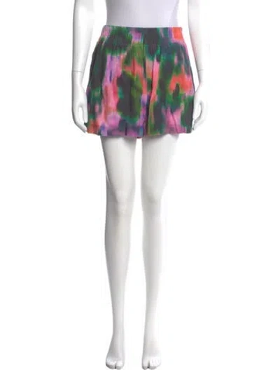 Pre-owned Dries Van Noten Tie-dye Print Mini Shorts In Purple