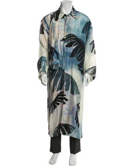 Pre-owned Dries Van Noten Tie-dye Print Parka In Blue