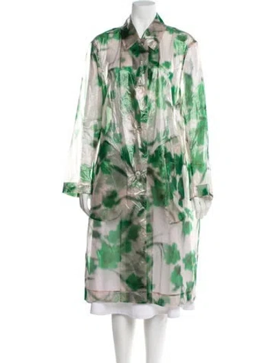 Pre-owned Dries Van Noten Tie-dye Print Trench Coat In Multi