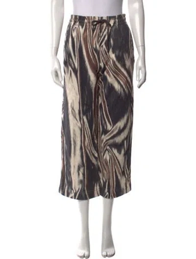 Pre-owned Dries Van Noten Tie-dye Print Wide Leg Pants In Neutral