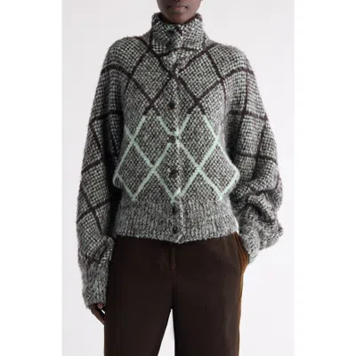 Dries Van Noten Tifna Alpaca Blend Cardigan In Gray