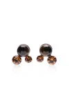 Dries Van Noten Tiger's Eye Earrings In Brown