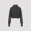 Dries Van Noten Cropped Cashmere Cardigan With Wide Collar In Gray
