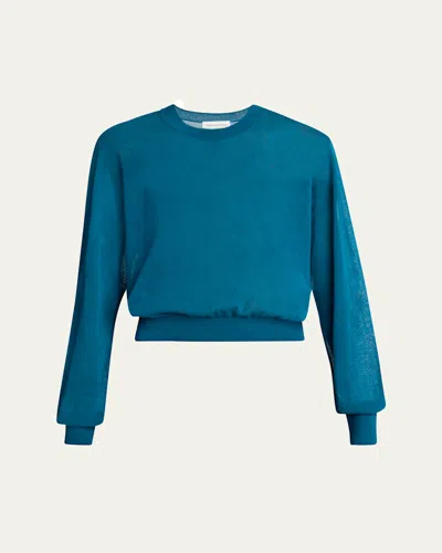 Dries Van Noten Tilly Cotton-blend Sweater In Petrol