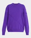 Dries Van Noten Timona Cashmere Crossed Textured Stitch Sweater In Blue