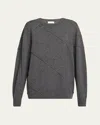 Dries Van Noten Timona Cashmere Crossed Textured Stitch Sweater In Gray
