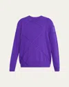 Dries Van Noten Timona Cashmere Crossed Textured Stitch Sweater In Purple