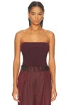 Dries Van Noten Tirana Belt Top In Burgundy