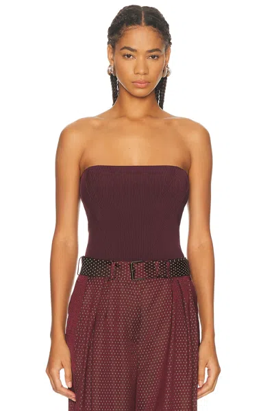 Dries Van Noten Tirana Belt Top In Burgundy