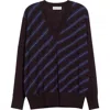 Dries Van Noten Womens Burgundy Tishana V-neck Striped Merino-wool Jumper In Multi