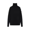 Dries Van Noten Ribbed Collar Cashmere Sweater With Side Button Detailing In Black