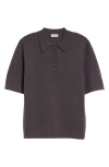 Dries Van Noten Toamsa Merino Wool Polo Sweater In Taupe