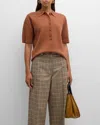 Dries Van Noten Toamsa Merino Wool Polo Sweater In Light Rust