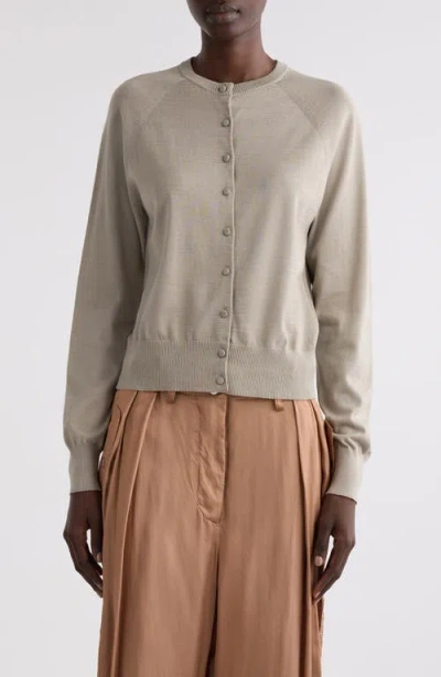 Dries Van Noten Tobine Cotton Cardigan In Light Grey