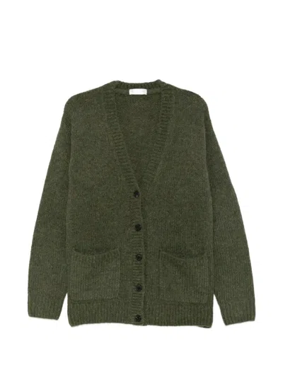 Dries Van Noten Tokas Wool Cardigan In Green