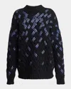 Dries Van Noten Sequined Virgin Wool Sweater In Black