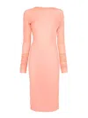 Dries Van Noten Fitted Midi Dress Long Sleeves