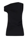 Dries Van Noten Off-the-shoulder Draped Cotton-jersey Top In Black