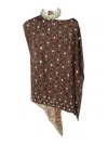 Dries Van Noten Embellished Silk-chiffon And Crepon Top In Black