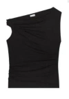 Dries Van Noten Henray Gathered Cotton Top In Black