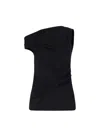 Dries Van Noten Off-the-shoulder Draped Cotton-jersey Top In Black