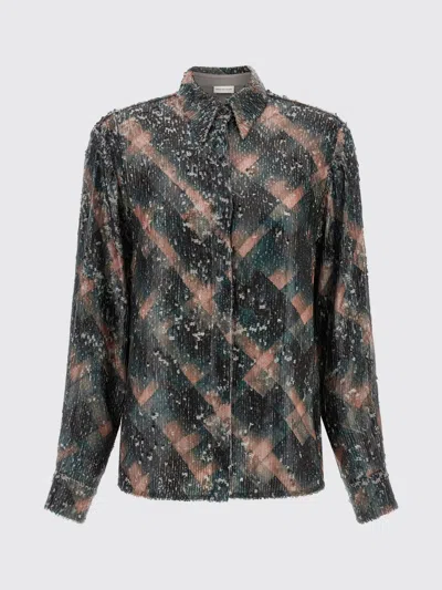 DRIES VAN NOTEN SHIRT DRIES VAN NOTEN WOMAN COLOR GREEN,H42590012