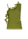 Dries Van Noten Ruffle Detailed Knitted Top In Green