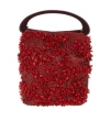 Dries Van Noten Crisp Bleeding Beaded Top-handle Bag In Red