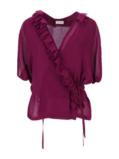 Dries Van Noten Clematis Tops Bordeaux