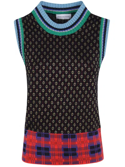 Dries Van Noten Top Wool Canvas "temi" In Black