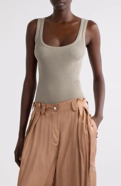 Dries Van Noten Topaz Rib Cotton Sweater Tank In Light Grey