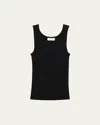 Dries Van Noten Topaz Scoop Neck Top In Black