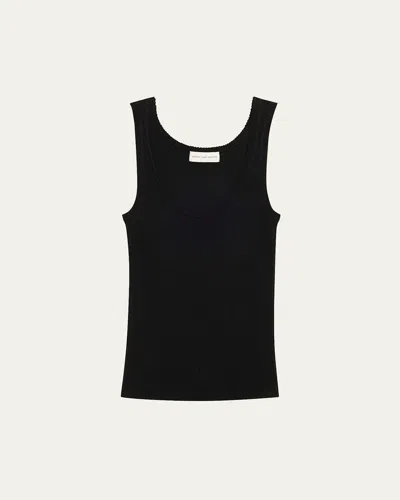 Dries Van Noten Topaz Scoop Neck Top In Black