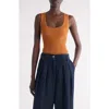 Dries Van Noten Topaza Ribbed Tank In Orange