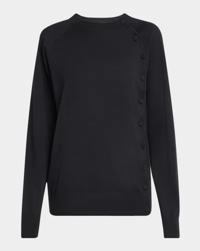 Dries Van Noten Torea Off-centered Button Wool Cardigan In Black